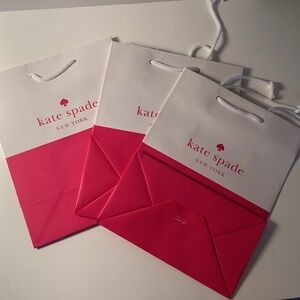 SET of 3 Kate Spade Gift Bag for Small Handbag, Jewelry, Wallet 10”x8”x4.5” NEW